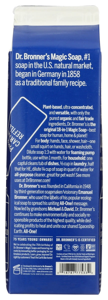 Dr. Bronner's: Soap Refill Peppermint , 32 Fo