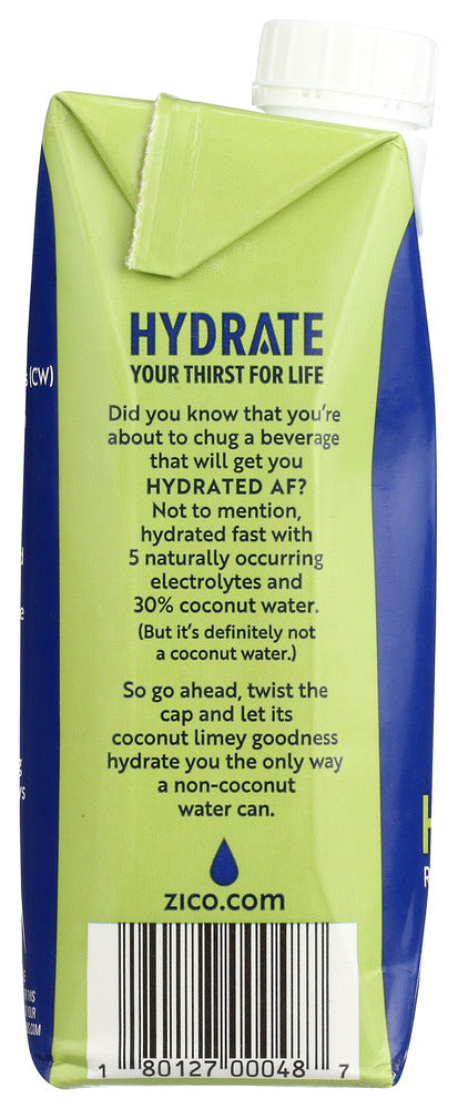 Zico: Water Hydrate Coconut Lime, 16.9 Fo