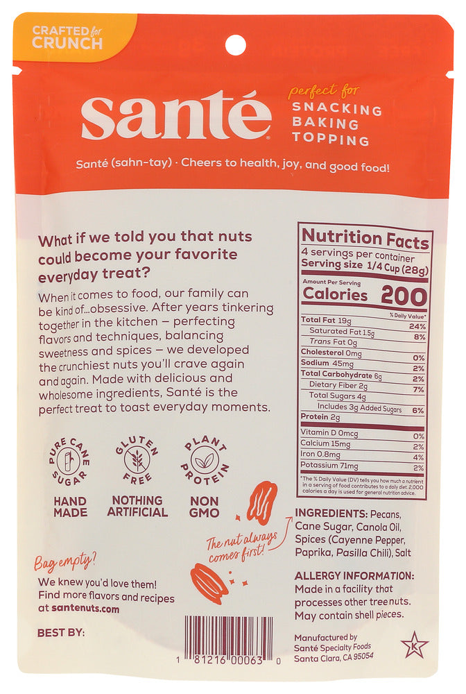 Sante: Nuts Pecans Swt Spicy, 4 Oz