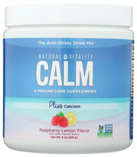 Natural Vitality: Calm Calcium Rspbry Lemon, 8 Oz