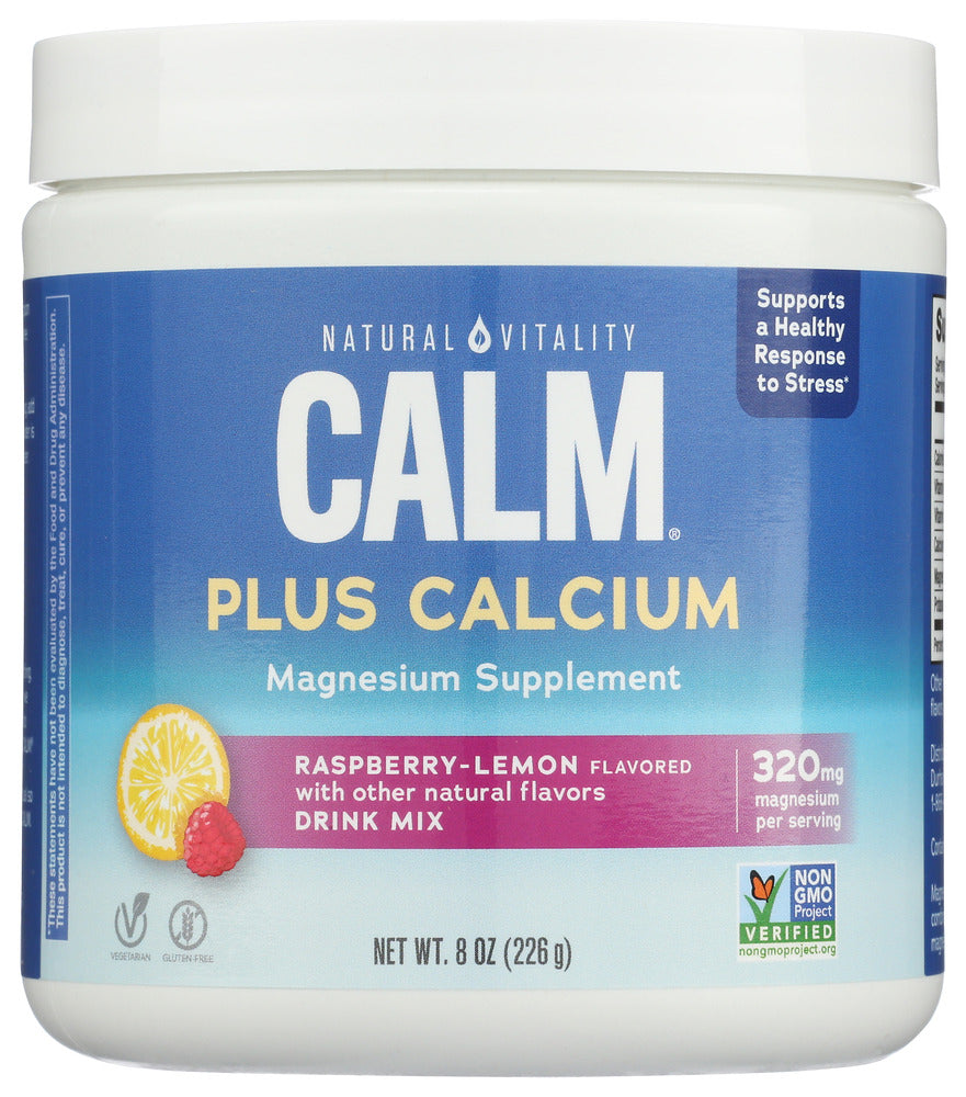 Natural Vitality: Calm Calcium Rasp Lemon, 8 Oz