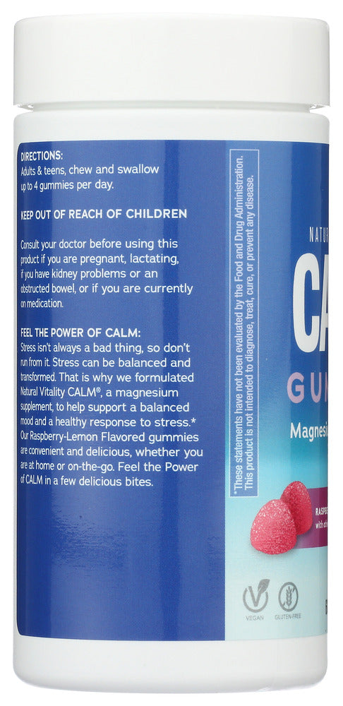 Natural Vitality: Calm Gummy Raspbry Lmn, 60 Pc