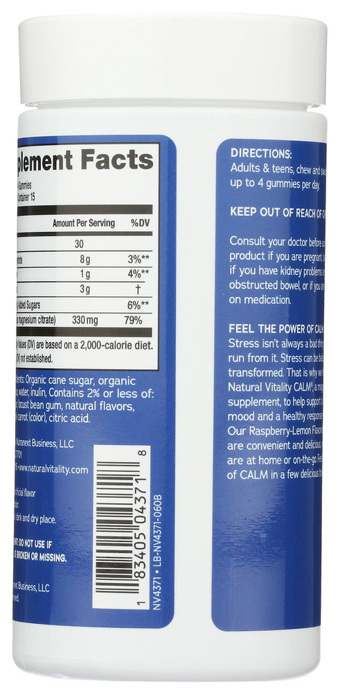 Natural Vitality: Calm Gummy Raspbry Lmn, 60 Pc