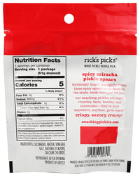 Ricks Picks: Spicy Sriracha Pickle Spears Snacking Pickles, 2.2 Oz