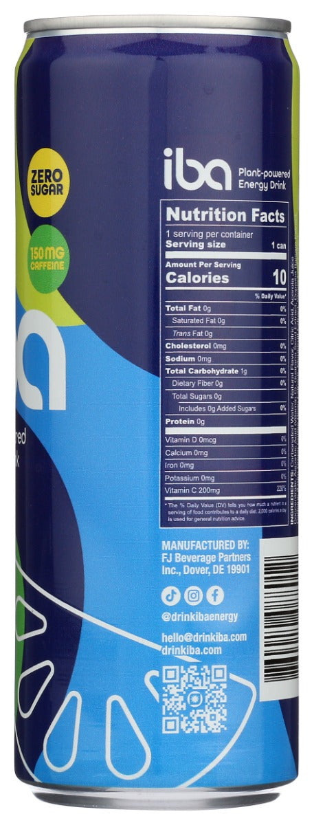 Iba Beverage: Drink Enrgy Lime Mint, 12 Fo