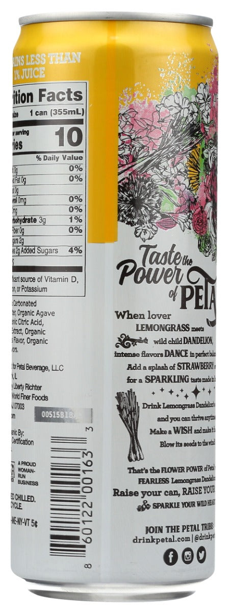 Petal: Sparkling Strawberry Lemongrass Dandelion, 12 Fo