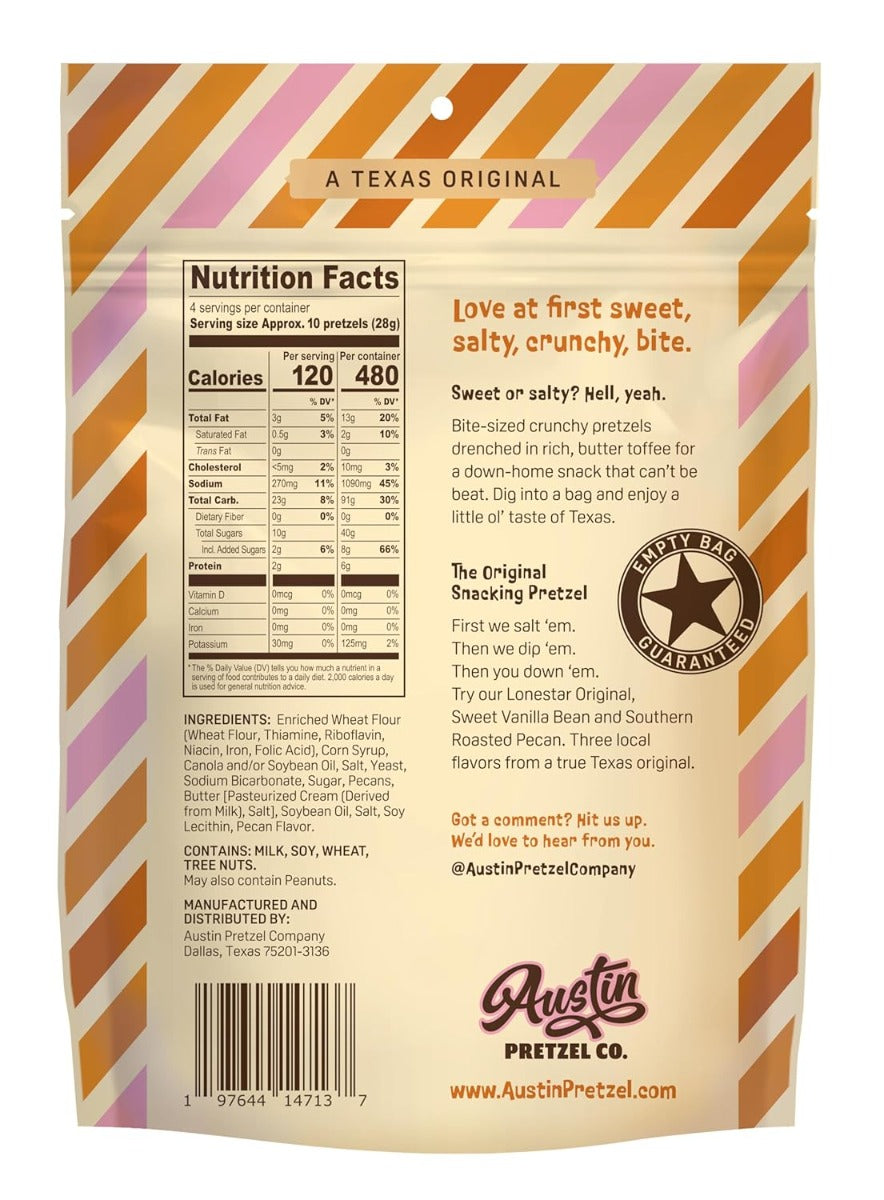 Austin Pretzel Co: Southern Roasted Pecan Pretzels, 4 Oz