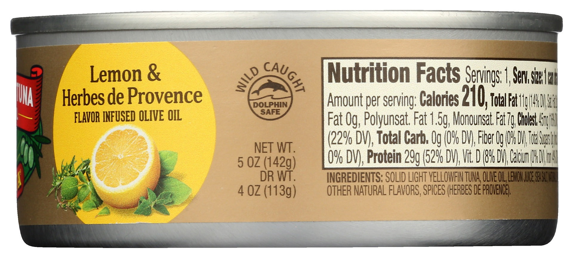 Genova: Tuna Yellowfin Lemon Herbs Olive Oil, 5 Oz