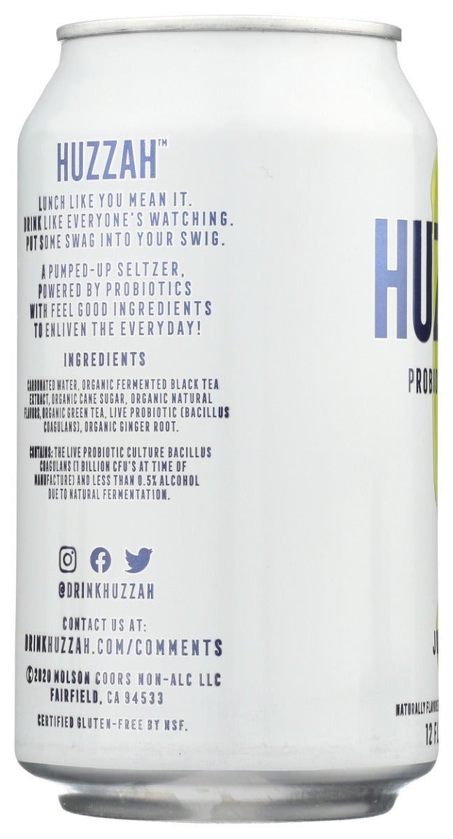 Huzzah: Seltzer Pear Probiotic, 12 Fo