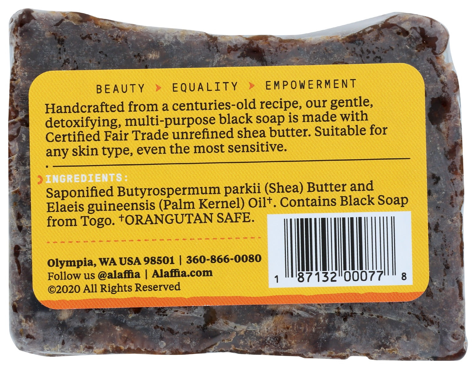 Alaffia: Soap Bar Auth Afr Blk Uns, 3 Oz