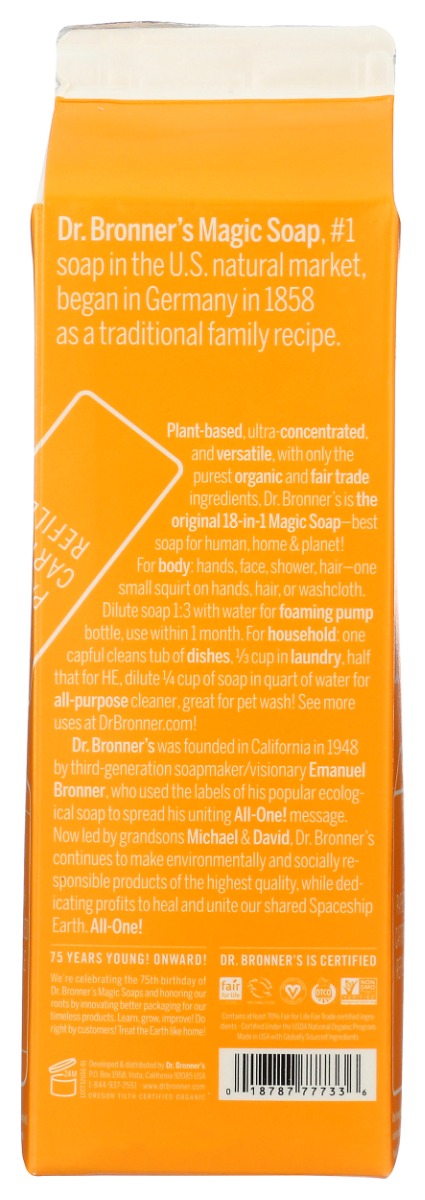 Dr. Bronner's: Soap Refill Citrus, 32 Fo