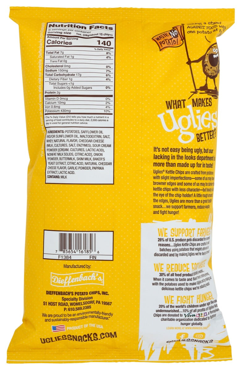 Uglies: Potato Cheddar & Sr Crm, 6 Oz