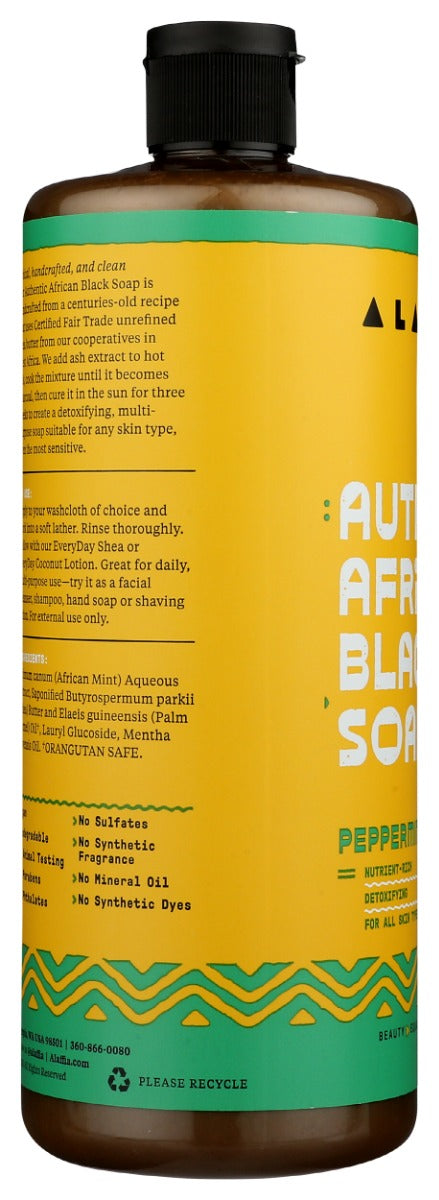 Alaffia: Soap Auth Blk Peppermint, 32 Fo