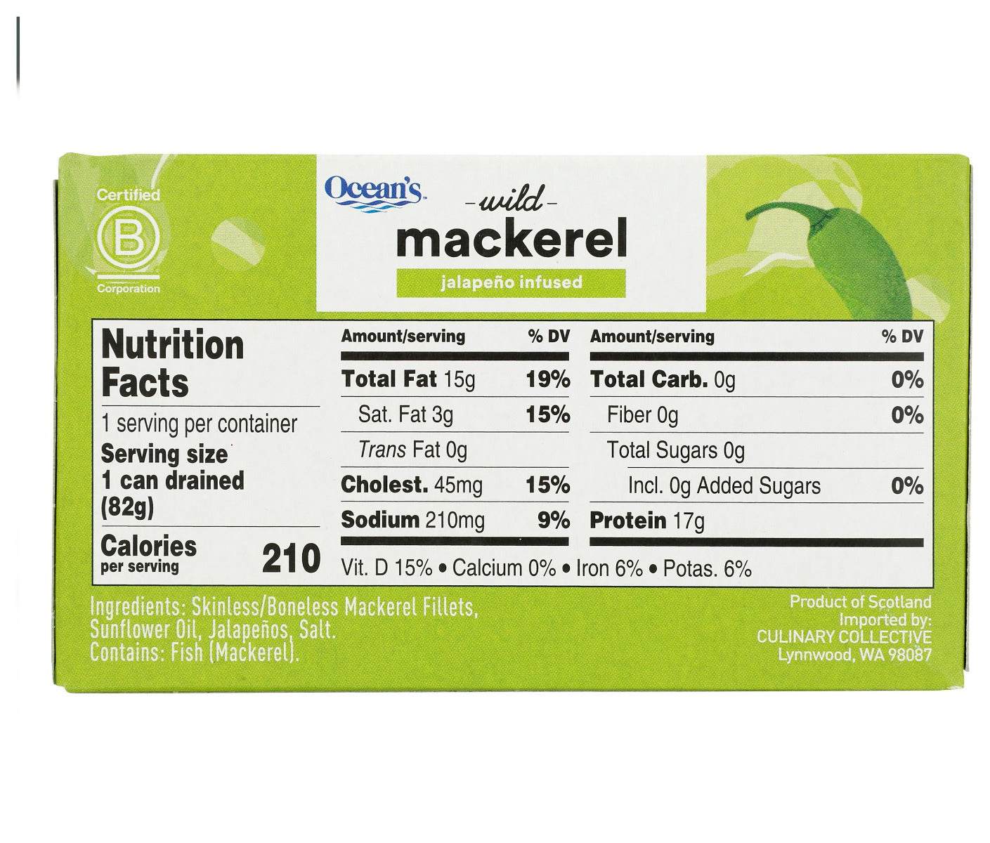 Ocean's: Mackerel Fillets W Jalapeno, 4.41 Oz