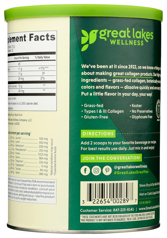 Great Lakes Wellness: Collagen Daily Wellness Chai, 10 Oz