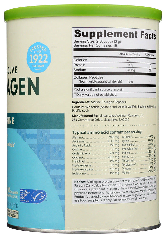 Great Lakes Wellness: Collagen Daily Marine, 8 Oz