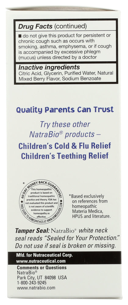 Natra Bio: Childrens Cough And Mucus Medicine, 4 Fo