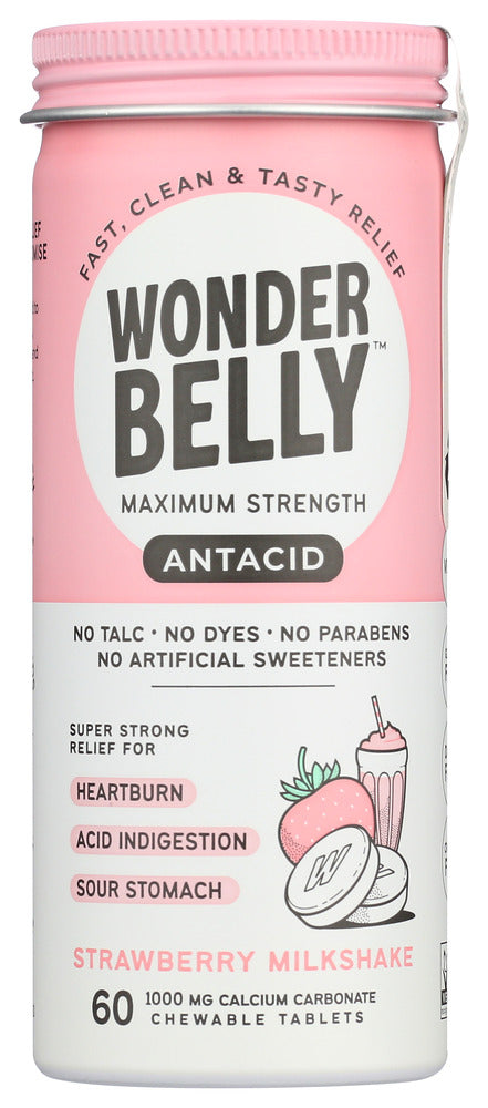 Wonderbelly: Antacid Strwbry Chew, 60 Tb