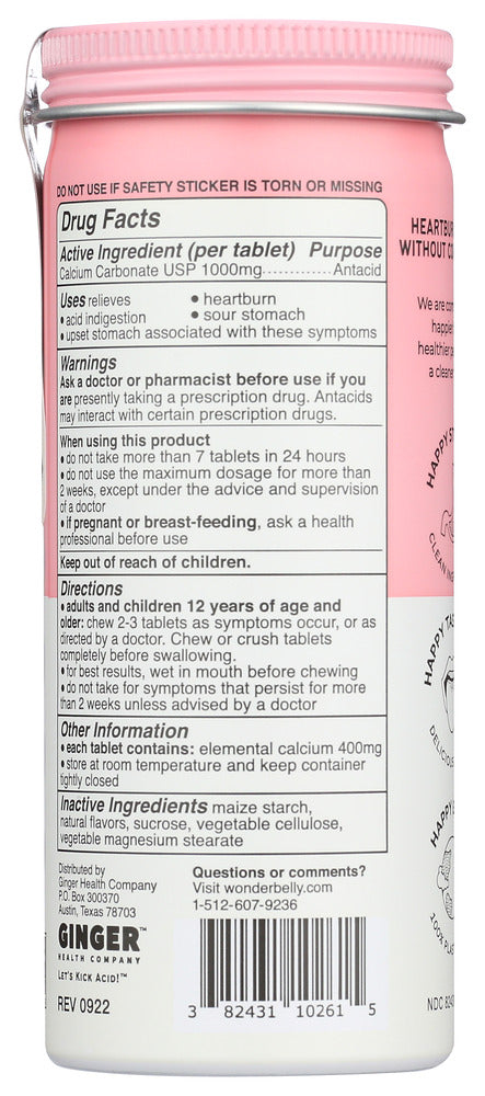 Wonderbelly: Antacid Strwbry Chew, 60 Tb