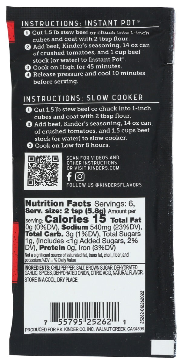 Kinders: Seasoning Texas Red Chili, 1.25 Oz