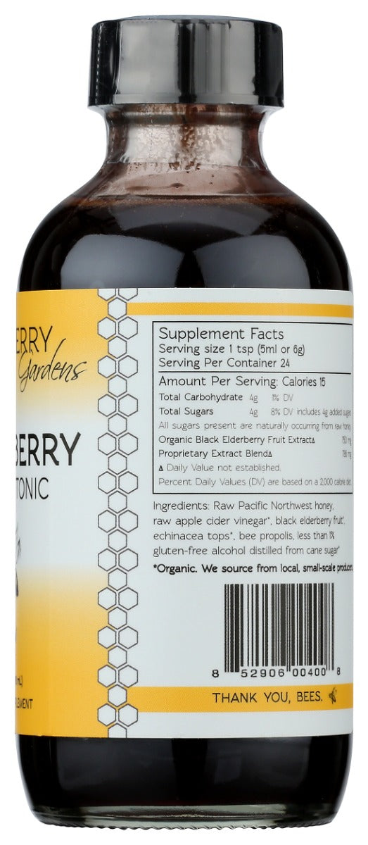 Mickelberry  Gardens: Tonic Elderberry Honey, 4 Fo