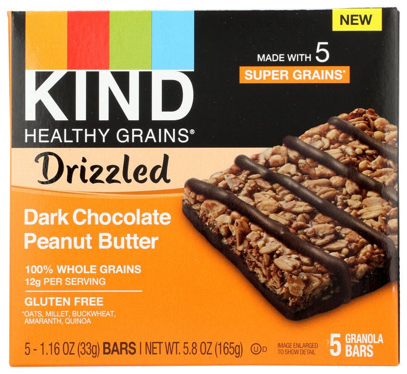 Kind: Dark Chocolate Drizzled Peanut Butter Bar, 5.8 Oz