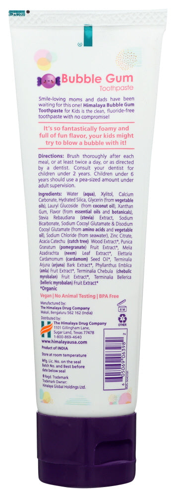 Himalaya Herbal Healthcare: Bubble Gum Kids Toothpaste, 4 Oz