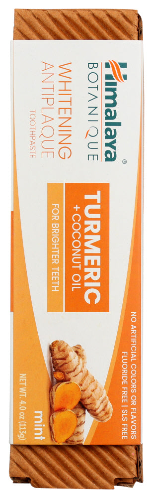 Himalaya Herbal Healthcare: Turmeric & Coconut Oil Whitening Antiplaque Toothpaste, 4 Oz