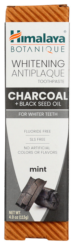 Himalaya Herbal Healthcare: Charcoal & Black Seed Oil Whitening Antiplaque Toothpaste, 4 Oz