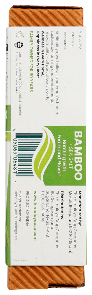 Himalaya Herbal Healthcare: Bamboo & Sea Salt Whitening Antiplaque Toothpaste, 4 Oz