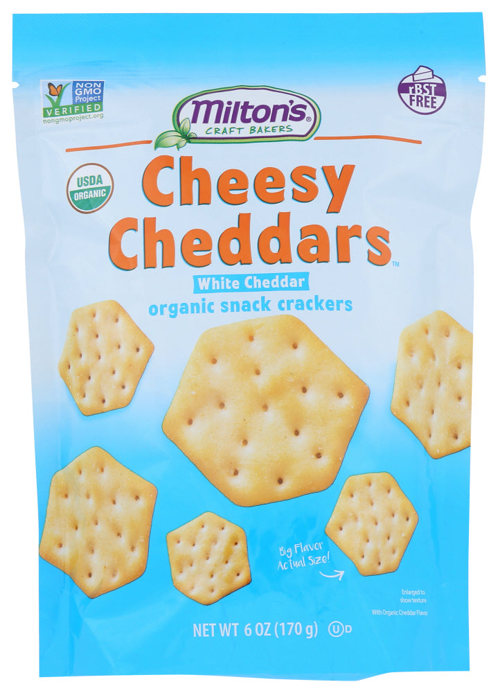 Miltons: Cheesy White Cheddars Cracker, 6 Oz