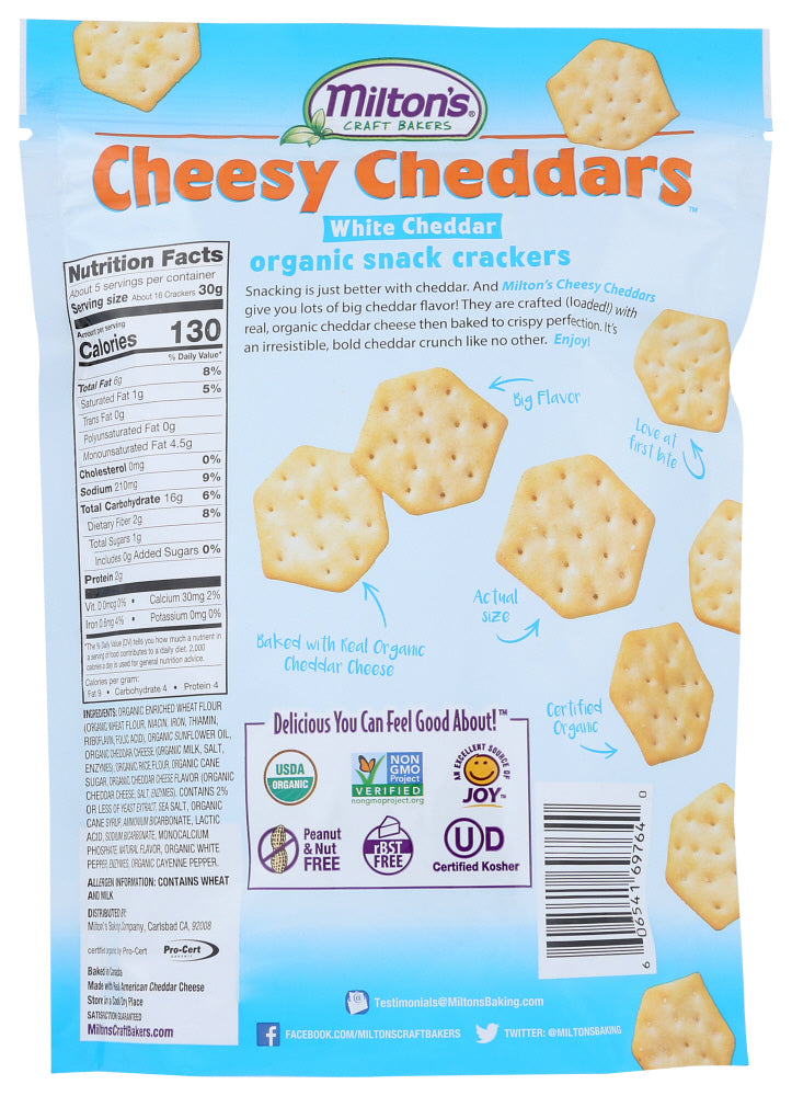 Miltons: Cheesy White Cheddars Cracker, 6 Oz