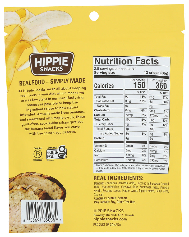 Hippie Snacks: Original Banana Bread Crisps, 2.5 Oz