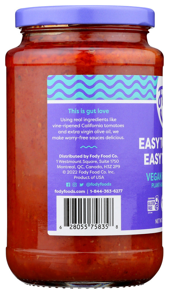 Fody Food Co: Vegan Bolognese Pasta Sauce, 19.4 Oz