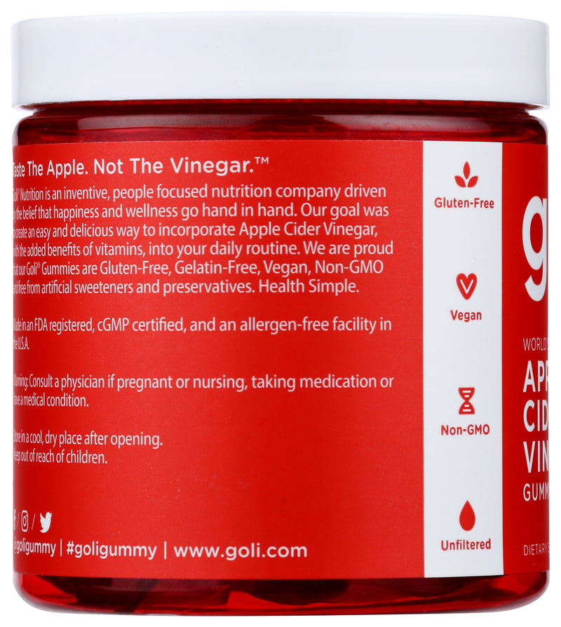 Goli Nutrition: Apple Cider Vinegar Gmmy, 30 Pc