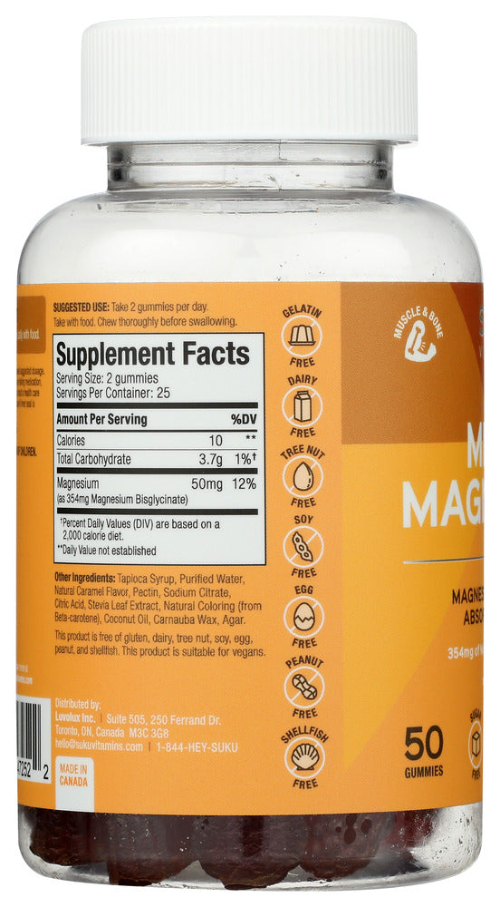 Suku Vitamins: Mega Magnesium Gummies 354 Mg, 50 Pc