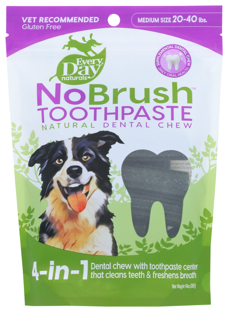 Everyday Naturals: Dog Dental Chew No Brush Toothpaste Medium, 14 Oz