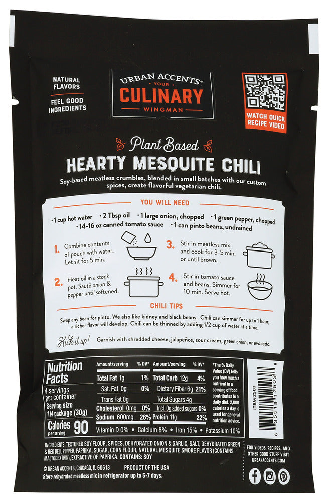 Urban Accents: Plant Based Hearty Chili, 4.1 Oz