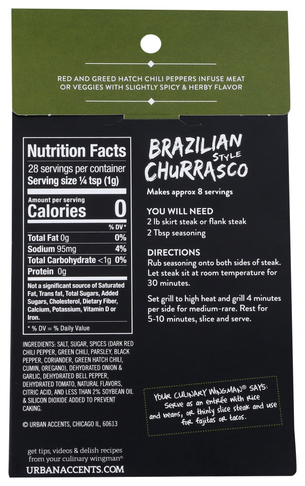 Urban Accents: Brazilian Churrasco Seasoning, 1 Oz