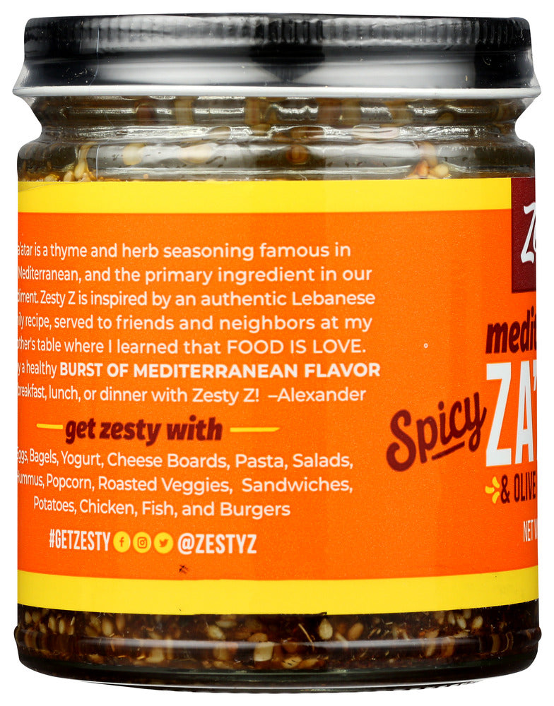 Zesty Z: Mediterranean Za'atar Spicy & Olive Oil Condiment, 8.11 Oz