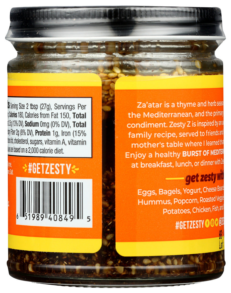 Zesty Z: Mediterranean Za'atar Spicy & Olive Oil Condiment, 8.11 Oz