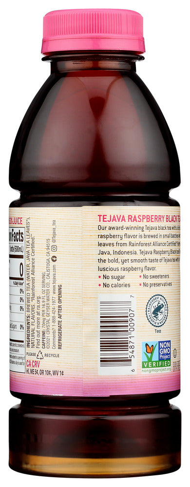 Tejava: Unsweetened Raspberry Black Tea, 16.9 Fo