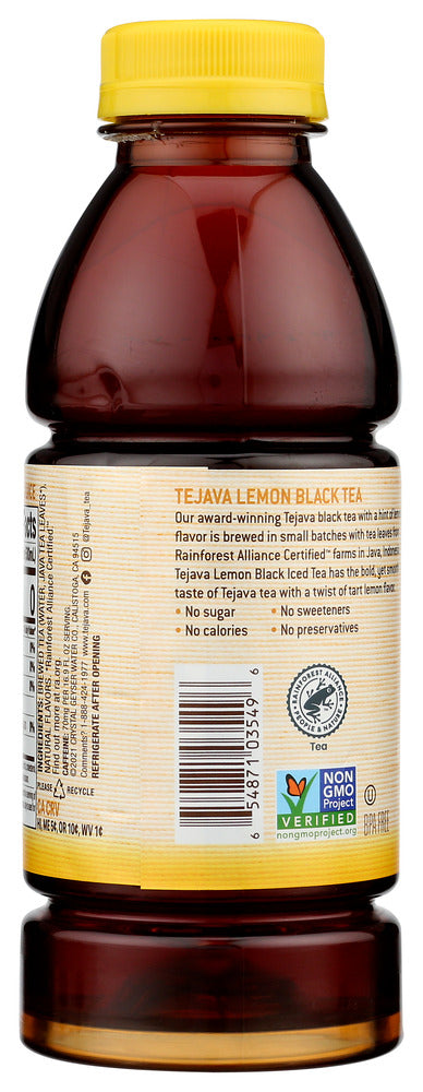 Tejava: Unsweetened Lemon Black Tea, 16.9 Fo