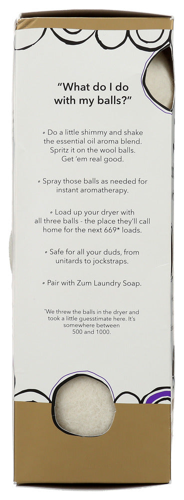 Zum: Wool Dryer Balls Frnk Myr, 8.5 Oz