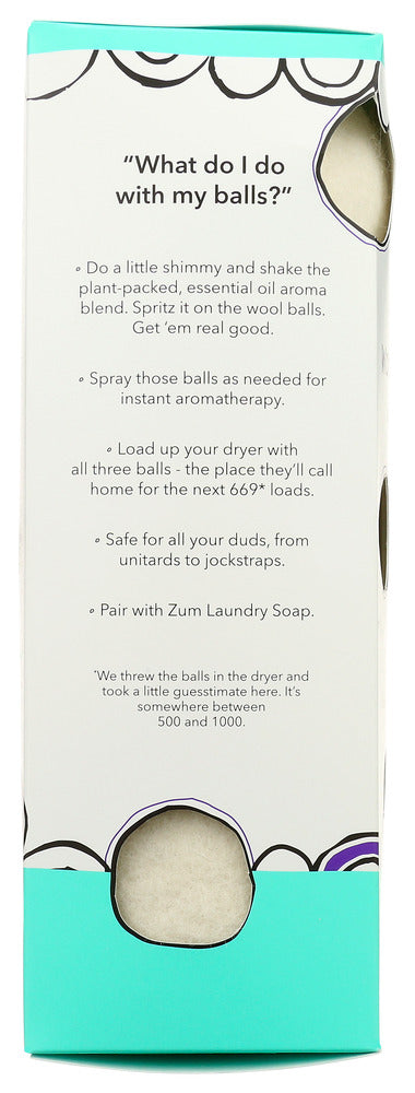 Zum: Wool Dryer Balls Sea Salt, 8.5 Oz