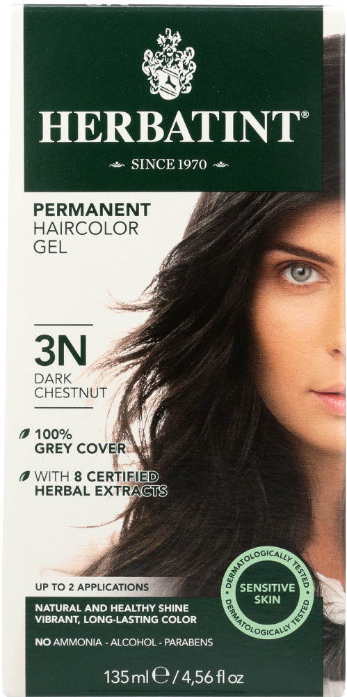 Herbatint: Permanent Herbal Haircolor Gel 3N Dark Chestnut,  4.56 Oz