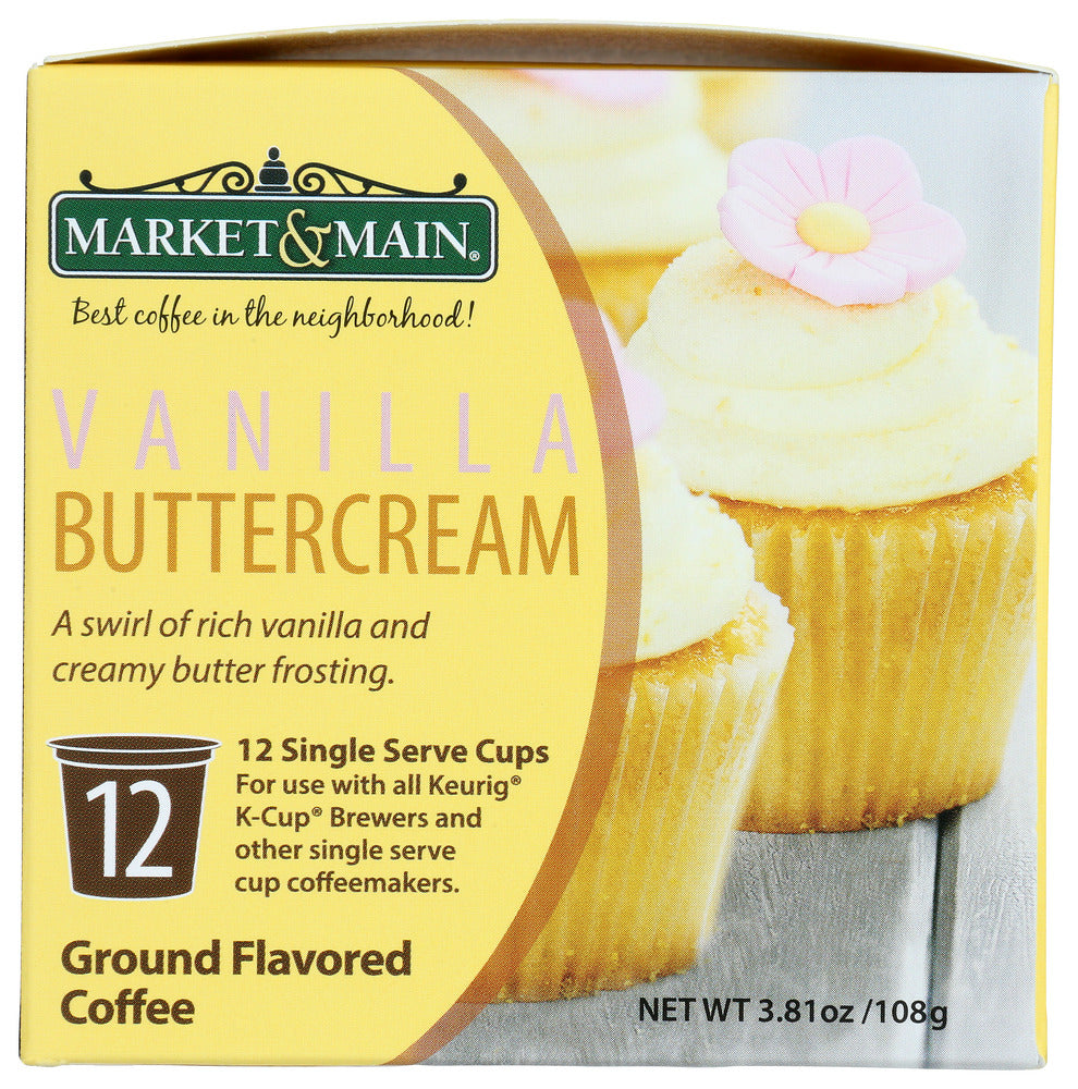 Market And Main Coffee: Coffee Vanilla Buttercream Single Serve, 12 Ea