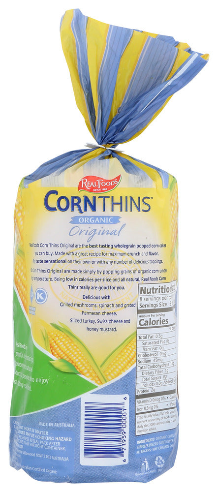 Real Foods: Organic Corn Thins Original, 5.3 Oz