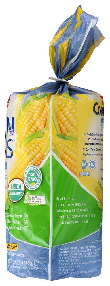 Real Foods: Organic Corn Thins Original, 5.3 Oz