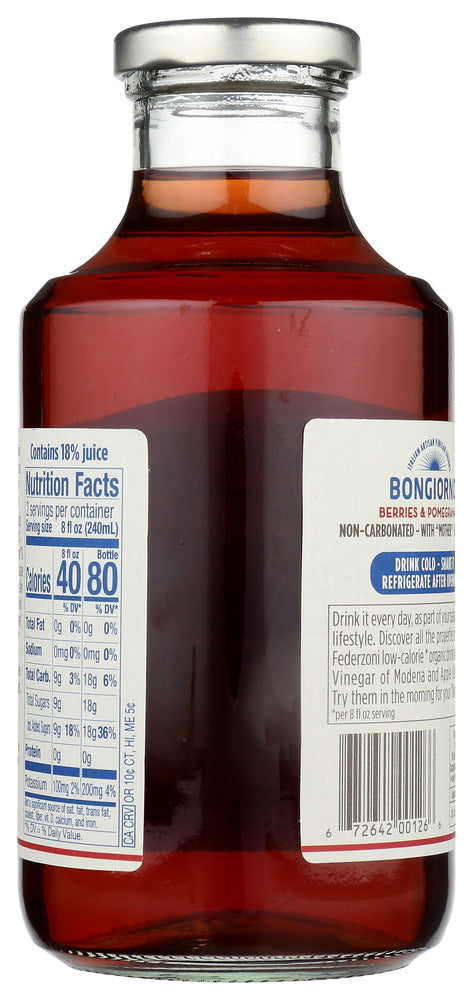 Bongiorno: Organic Vinegar Drink Berries And Pomegranate, 16.9 Fo